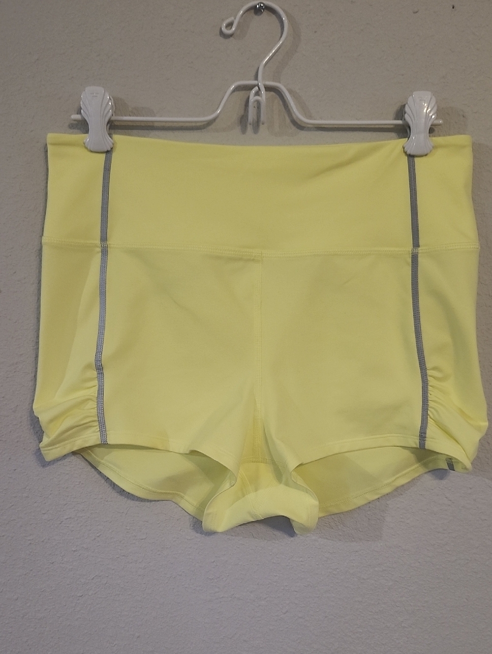 FP Movement by Free People Yellow High-Rise Bike Shorts with Gray Trim. Size M